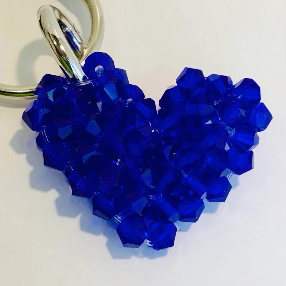 Sapphire Blue Heart Keychain
